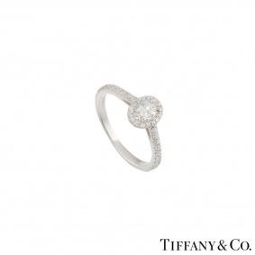 Tiffany & Co. Platinum Diamond Soleste Oval Ring